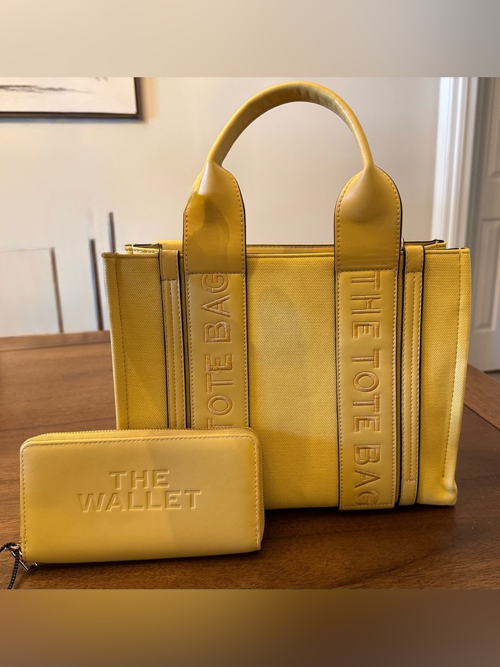 Yellow Tote Bag with Matching Wallet - The Tote Bag Collection